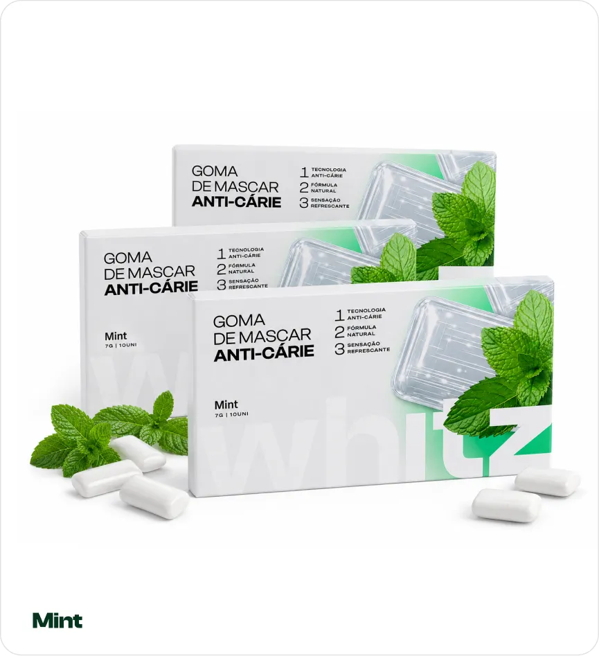 3 caixas da goma de mascar Whitz sabor Mint